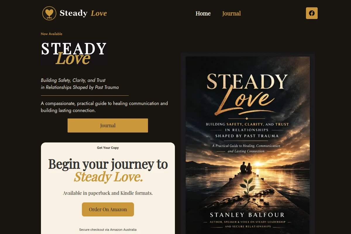 Homepage screenshot of Steady Love